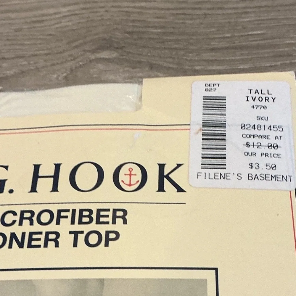 NEW Vtg JG Hook Nylon Spandex Pantyhose Tall Ivory Microfiber Toner Top Sheer